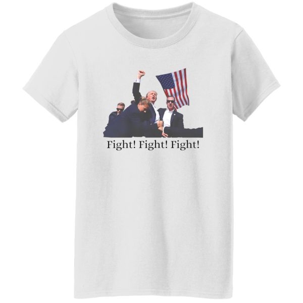 Trump Fight T-Shirt – Political Shirt Gift for Him Her American Flag Patriotic Fist Raised President 2024 Shirt