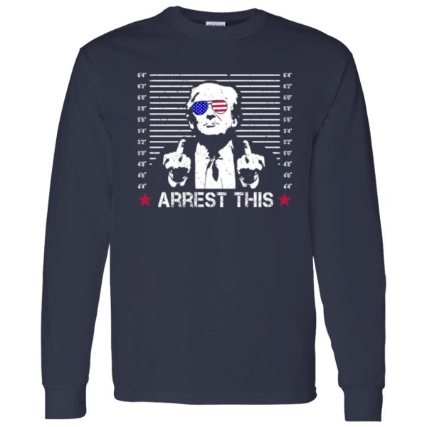 Arrest This Trump Middle Finger Shirt, Trump Mugshot T-Shirt, Donald Trump Shirt 2024 MAGA, Republican Shirt, Middle Fingers Blazin’ USA Tee Shirt