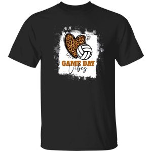 Game Day Vibes Leopard Heart Volleyball Shirt