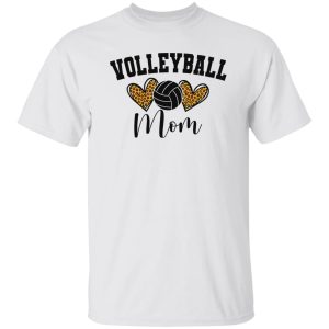 Volleyball Mom Shirt, Volleyball Mom Leopard Heart Shirt