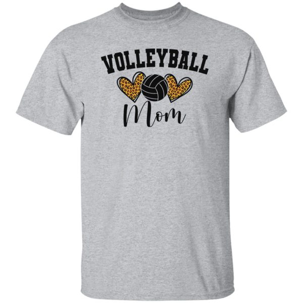 Volleyball Mom Shirt, Volleyball Mom Leopard Heart Shirt