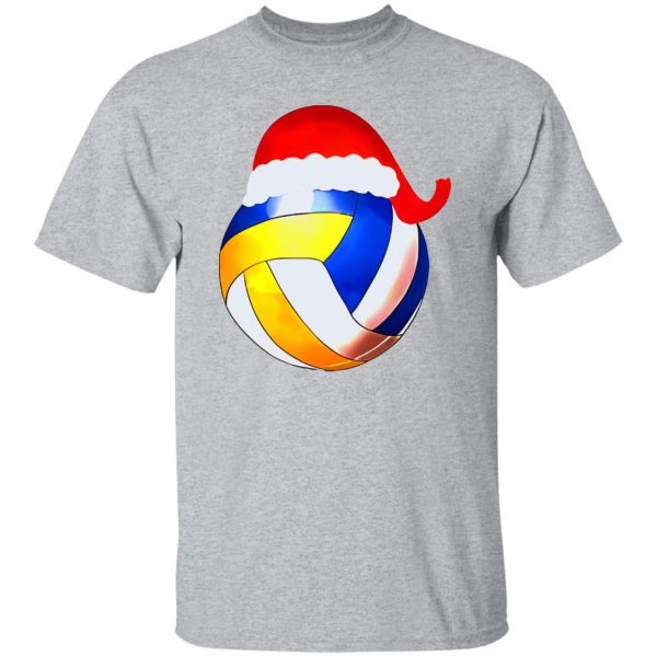 Volleyball Christmas Shirt, Volleyball Ball With Santa Hat Shirt