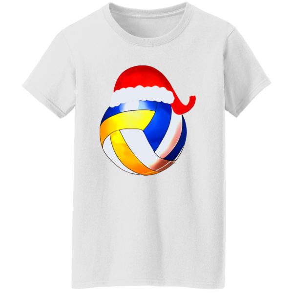 Volleyball Christmas Shirt, Volleyball Ball With Santa Hat Shirt