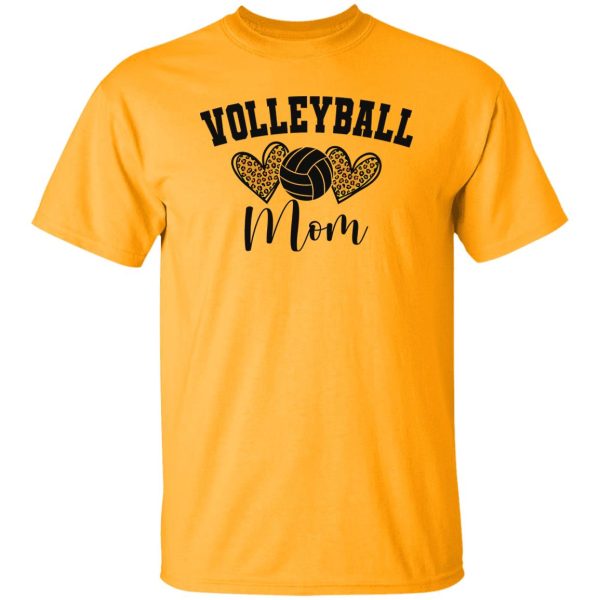 Volleyball Mom Shirt, Volleyball Mom Leopard Heart Shirt