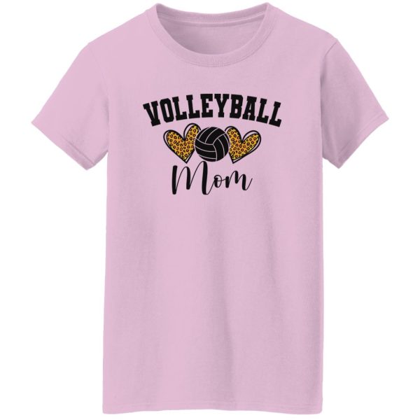 Volleyball Mom Shirt, Volleyball Mom Leopard Heart Shirt