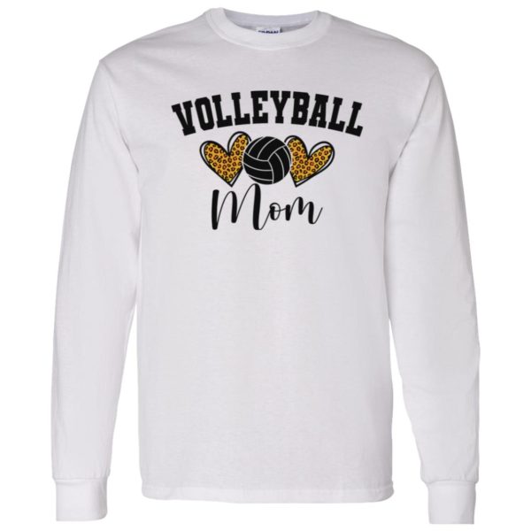 Volleyball Mom Shirt, Volleyball Mom Leopard Heart Shirt