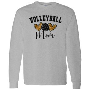 Volleyball Mom Shirt, Volleyball Mom Leopard Heart Shirt