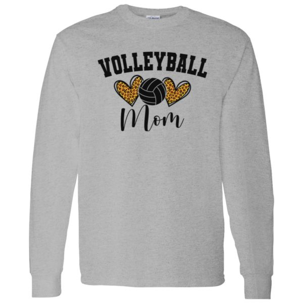 Volleyball Mom Shirt, Volleyball Mom Leopard Heart Shirt