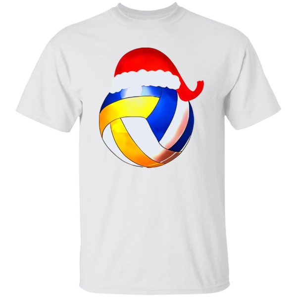 Volleyball Christmas Shirt, Volleyball Ball With Santa Hat Shirt