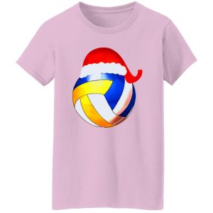 Volleyball Christmas Shirt, Volleyball Ball With Santa Hat Shirt