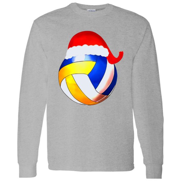 Volleyball Christmas Shirt, Volleyball Ball With Santa Hat Shirt