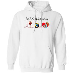 I’m A Simple Woman Loves Wine Volleyball And Flip Flops Shirt