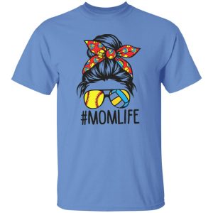 Momlife With Volleyball And Softball The Girl With Headband And Glasses Shirt