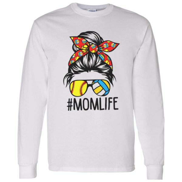 Momlife With Volleyball And Softball The Girl With Headband And Glasses Shirt