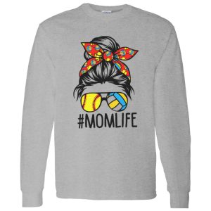 Momlife With Volleyball And Softball The Girl With Headband And Glasses Shirt