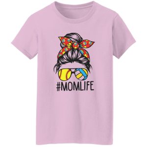 Momlife With Volleyball And Softball The Girl With Headband And Glasses Shirt