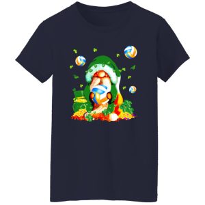 Gnomy Plays Volleyball Shamrock St Patrick Day Shirt