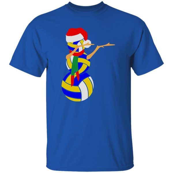 Funny Christmas Dabbing Volleyball Snowman Xmas Shirt