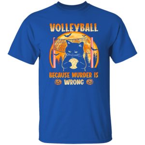 Halloween Grumpy Cat Volleyball Because Murder is Wrong Shirt