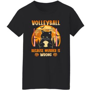 Halloween Grumpy Cat Volleyball Because Murder is Wrong Shirt