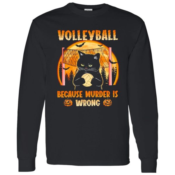 Halloween Grumpy Cat Volleyball Because Murder is Wrong Shirt