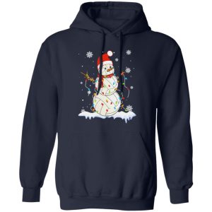 Christmas Volleyball Snowman Lights Xmas With Santa Hat Sport Lover Shirt