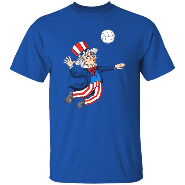 Uncle Sam Playing Volleyball American Flag For 4th Of July Shirt