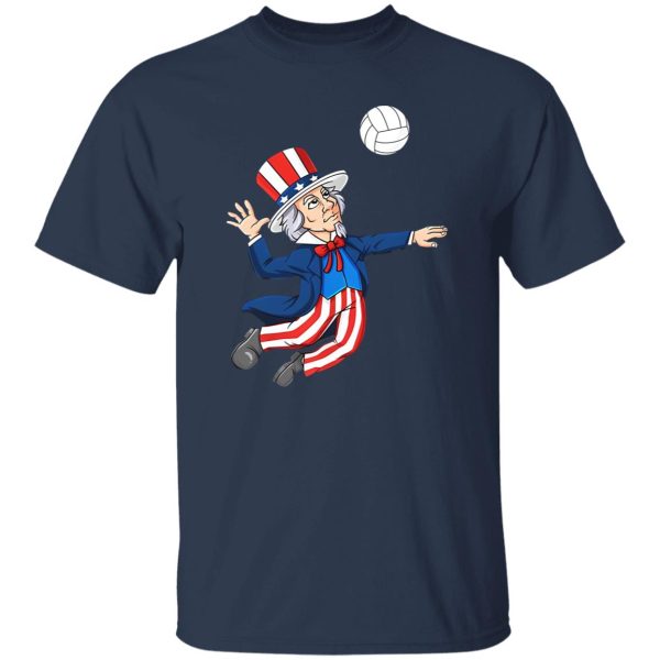 Uncle Sam Playing Volleyball American Flag For 4th Of July Shirt