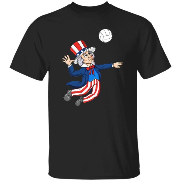 Uncle Sam Playing Volleyball American Flag For 4th Of July Shirt