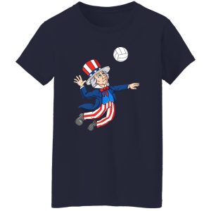 Uncle Sam Playing Volleyball American Flag For 4th Of July Shirt