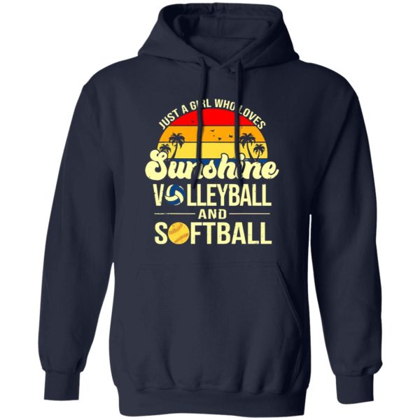 Just A Girl Who Loves Sunshine Volleyball And Softball Shirt