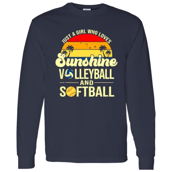 Just A Girl Who Loves Sunshine Volleyball And Softball Shirt