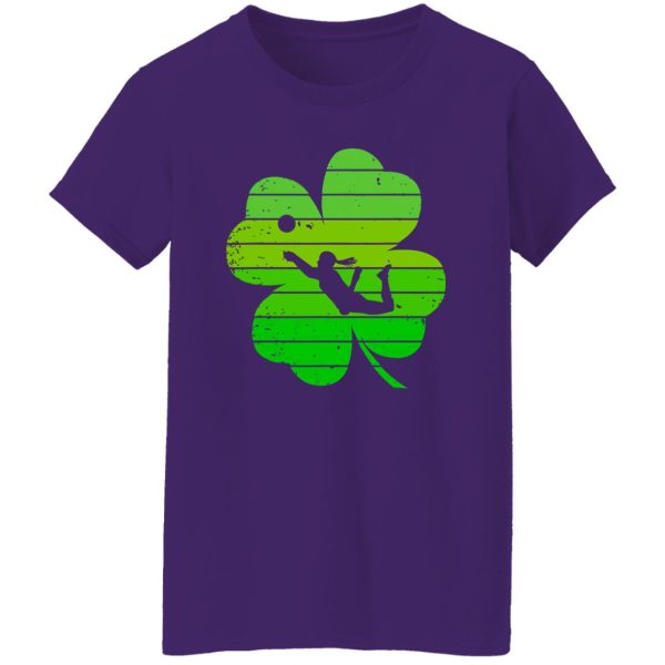 Lucky Shamrock Volleyball Player Happy St Shirt