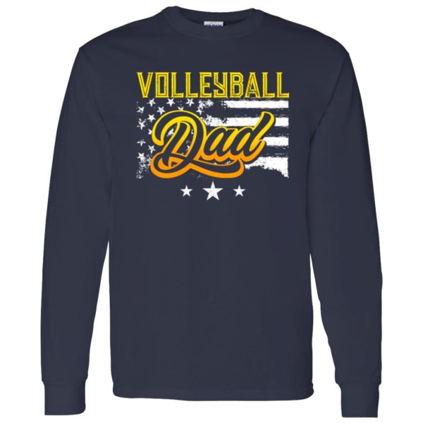 Volleyball Dad Shirt, Volleyball Dad American Flag V2 Shirt