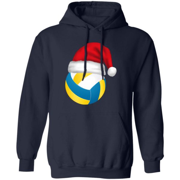 Volleyball Ball With Santa Hat Christmas Volleyball Lover Shirt