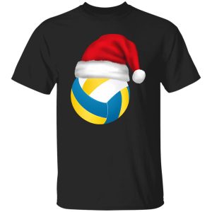 Volleyball Ball With Santa Hat Christmas Volleyball Lover Shirt