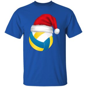 Volleyball Ball With Santa Hat Christmas Volleyball Lover Shirt