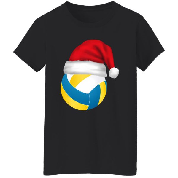 Volleyball Ball With Santa Hat Christmas Volleyball Lover Shirt