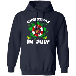 Christmas In July Santa Flamingo 4th of July Summer Vacation Shirt