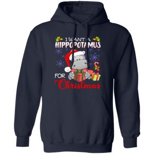 Cute Hippo Santa I Want A Hippopotamus For Christmas Design for Animal Lover Shirt