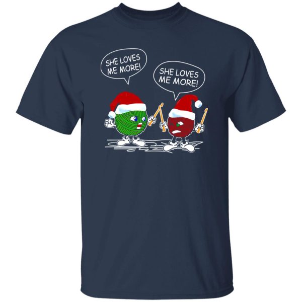 Crochet Christmas Santa Combat She Loves Me Shirt