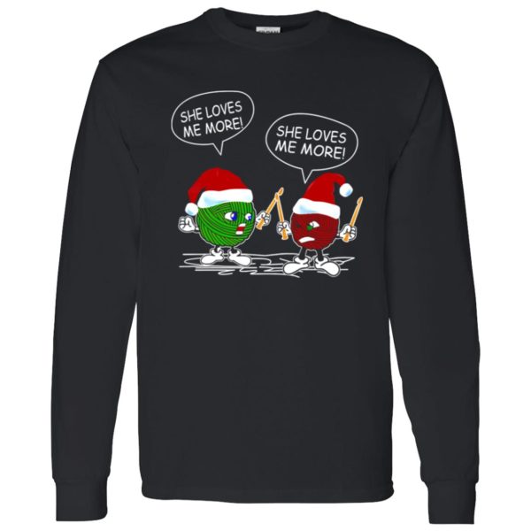 Crochet Christmas Santa Combat She Loves Me Shirt