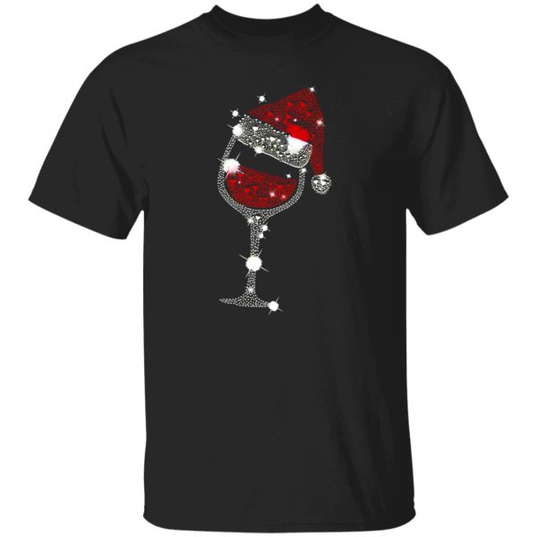 Glass Of Red Wine Santa Claus Christmas Shirt