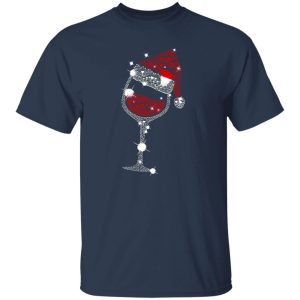 Glass Of Red Wine Santa Claus Christmas Shirt