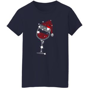 Glass Of Red Wine Santa Claus Christmas Shirt