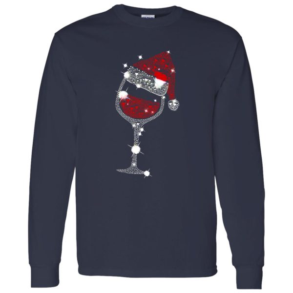 Glass Of Red Wine Santa Claus Christmas Shirt