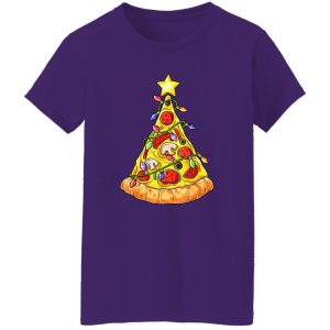 Funny Pizza Christmas Light Sweat Sweater Women Kids Men Shirt