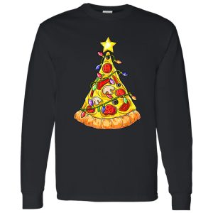 Funny Pizza Christmas Light Sweat Sweater Women Kids Men Shirt