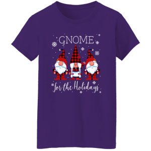 Gnome For The Holidays Buffalo Plaid 3 Gnomes Christmas Xmas Shirt