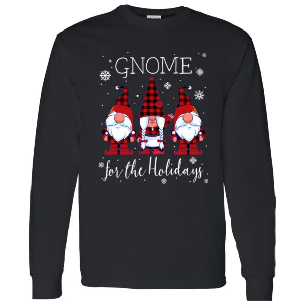 Gnome For The Holidays Buffalo Plaid 3 Gnomes Christmas Xmas Shirt